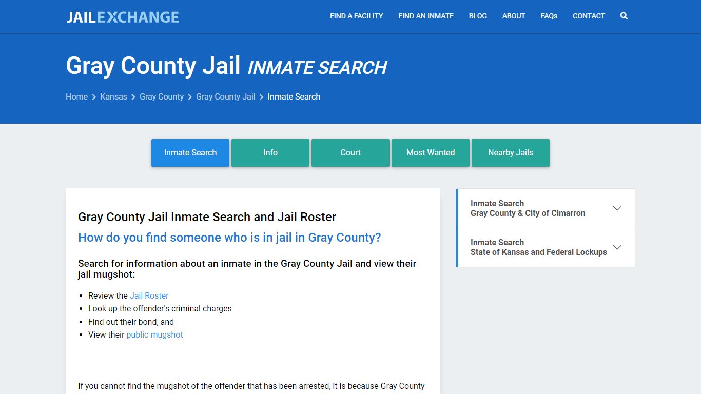 Inmate Search: Roster & Mugshots - Gray County Jail, KS