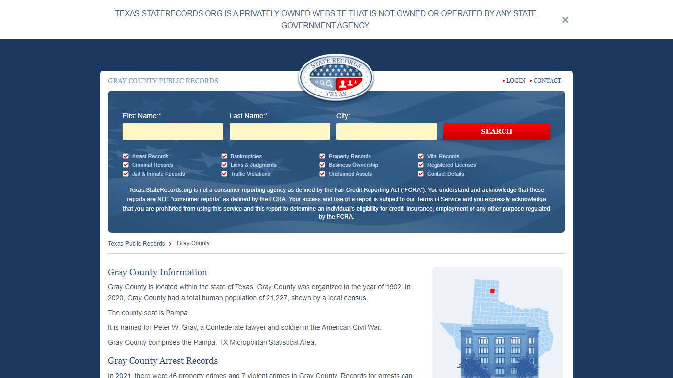 Gray County - Public, Court, and Arrest Records | StateRecords.org
